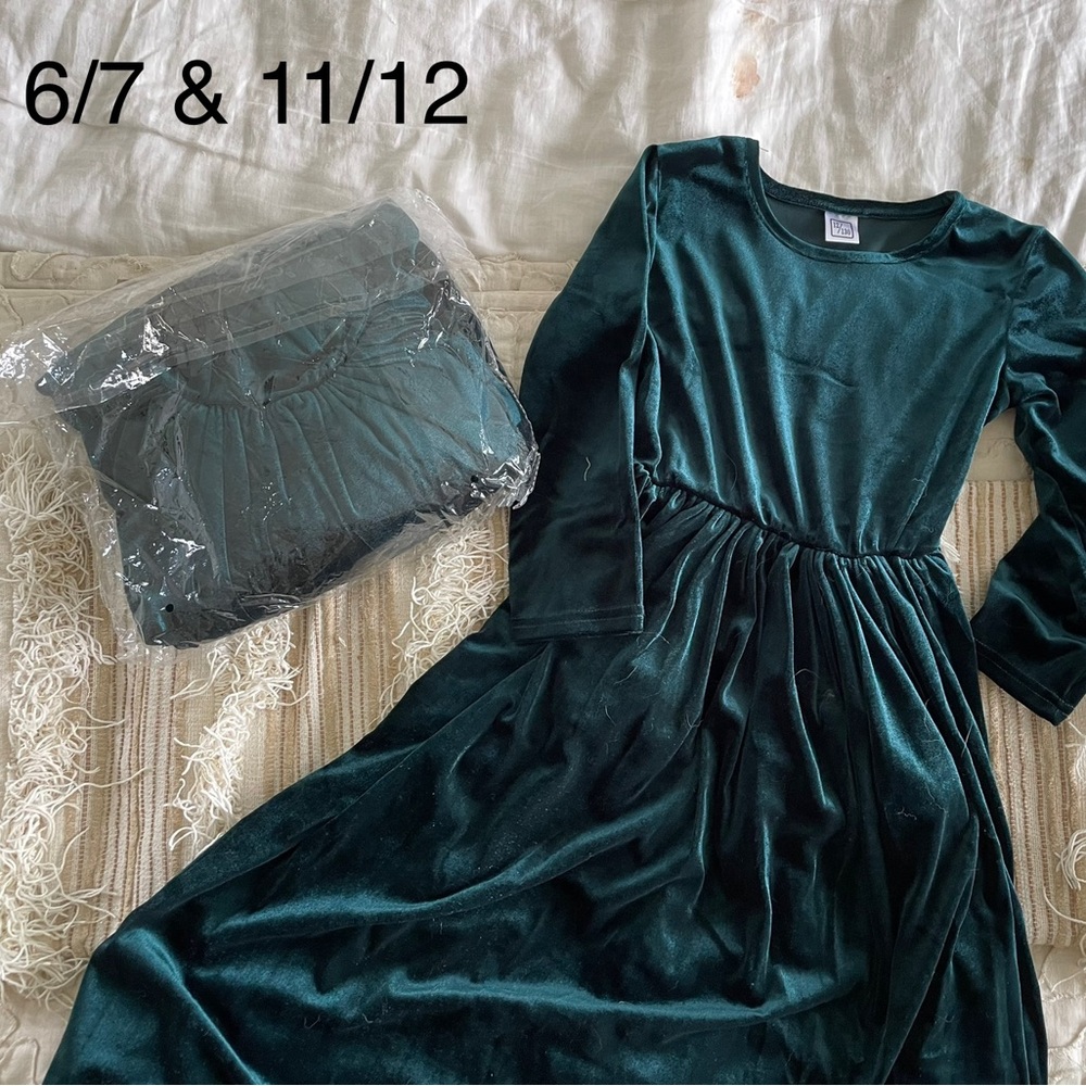 Beautiful green velvet Christmas / holiday dresses